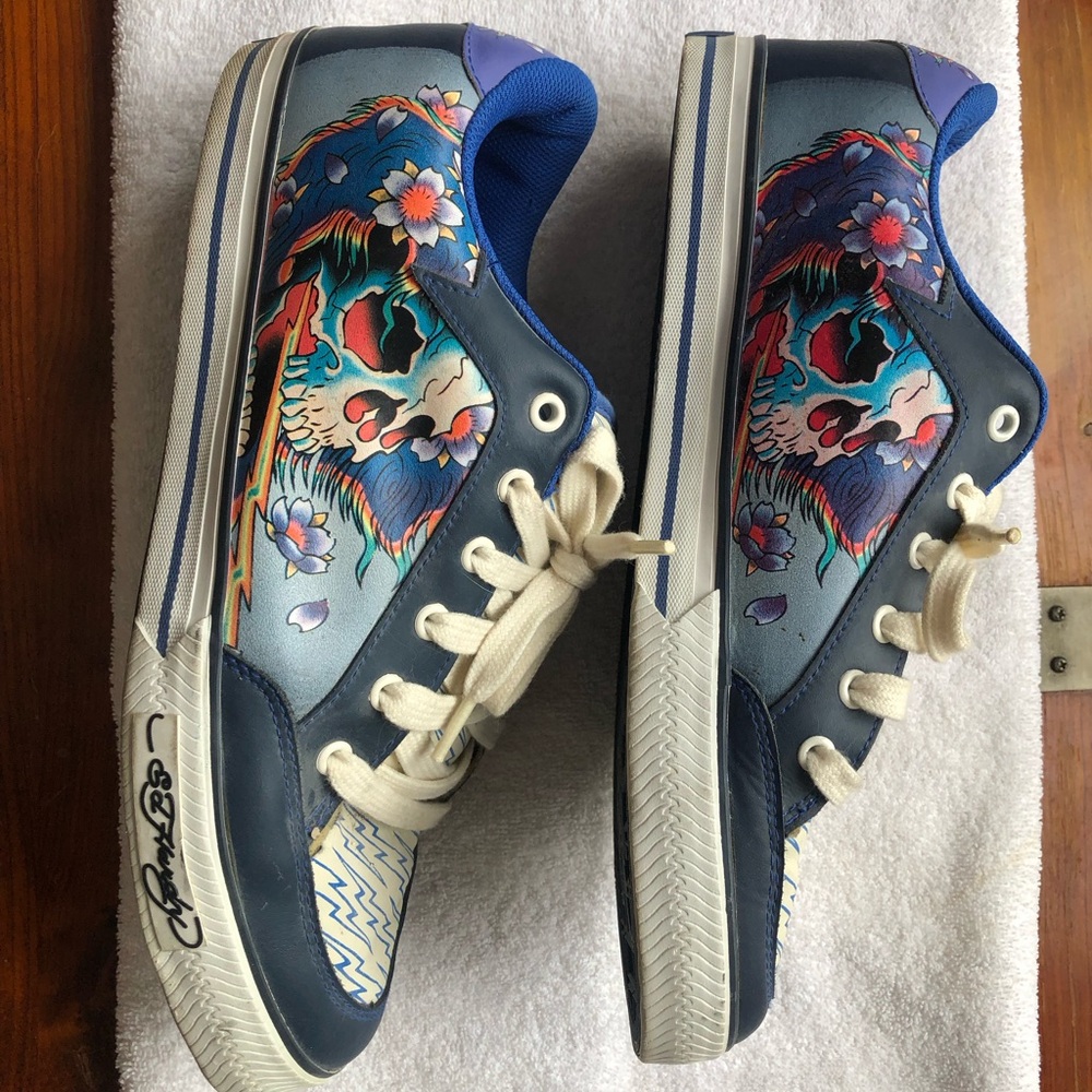 Ed Hardy graphic sneakers never worn